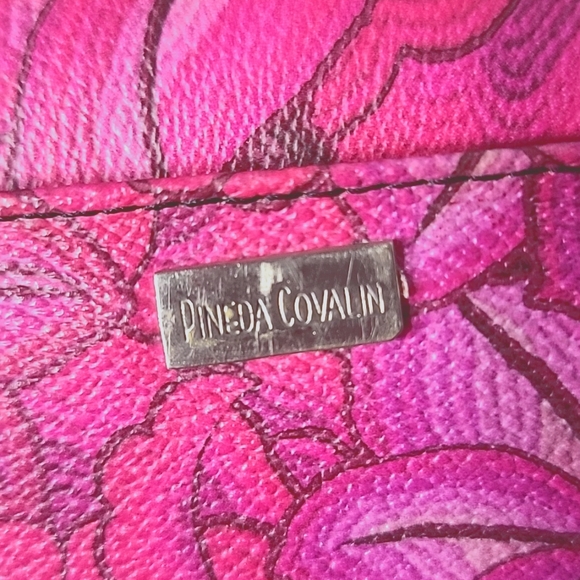 Pineda Covalin Istmo Large Full Zip Around Wallet Fuchsia & Hot Pink Floral - Picture 6 of 9